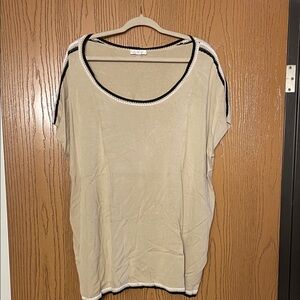 Belle by Kim Gravel sandbar sweater  with Black Trim